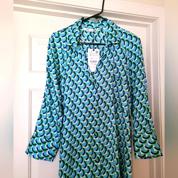 💙 NWT - Zara Blue print dress - S - Picture 2 of 4